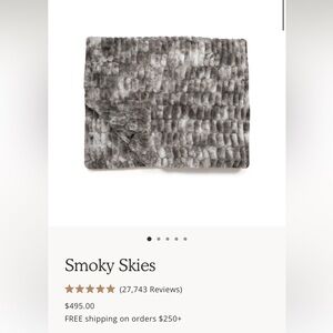 New Lola Blanket Smoky Skies Charcoal Gray Plush Throw Blanket